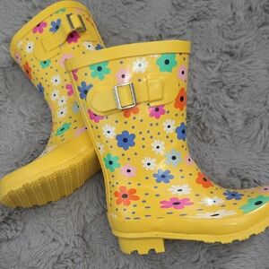 George Yellow Kids Rain Boots with Brand Detail